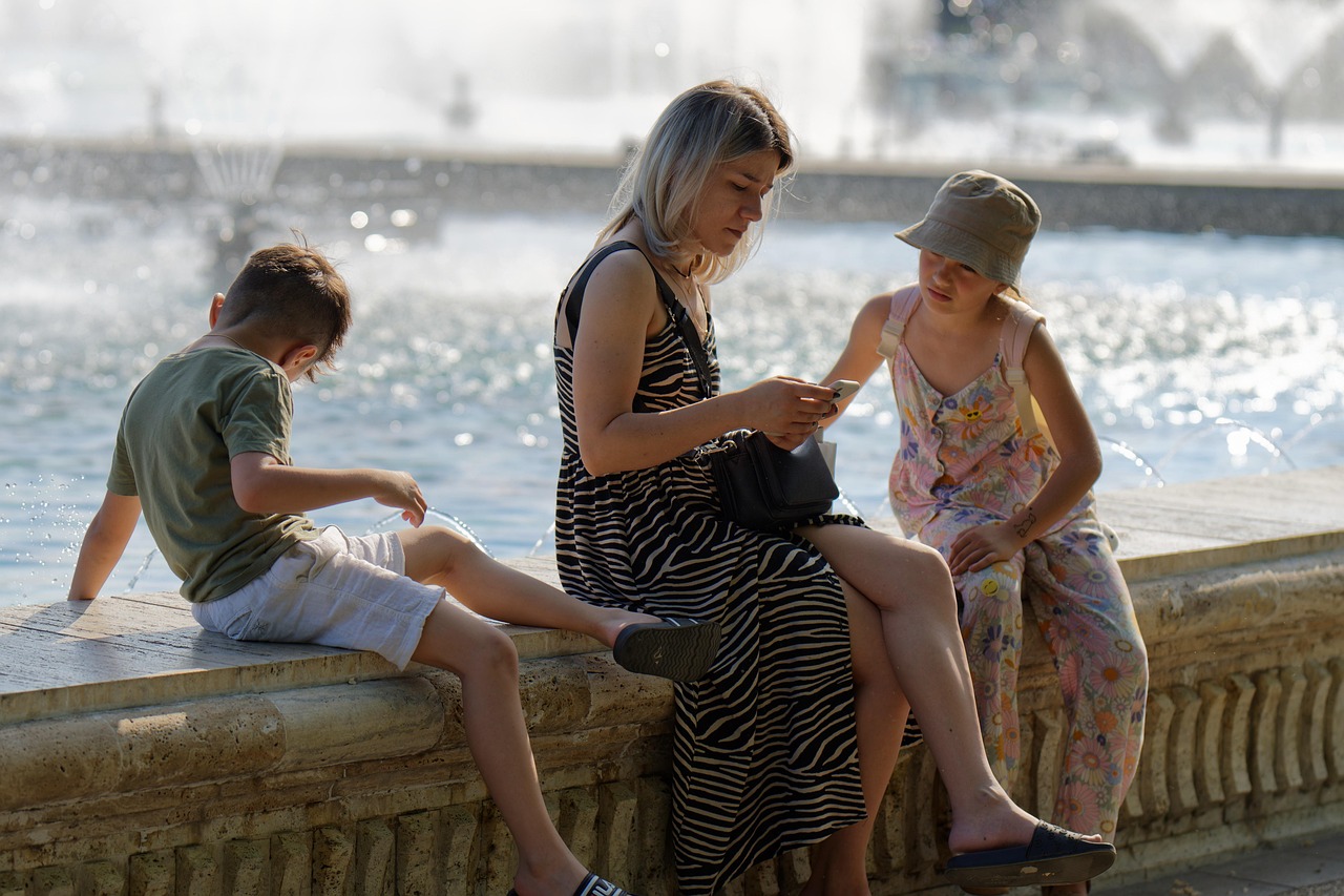 Family in a park