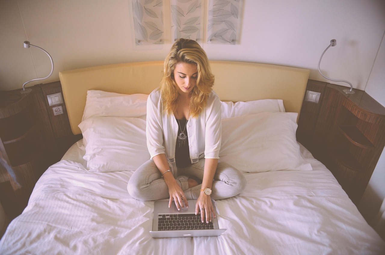 Woman working with a laptop