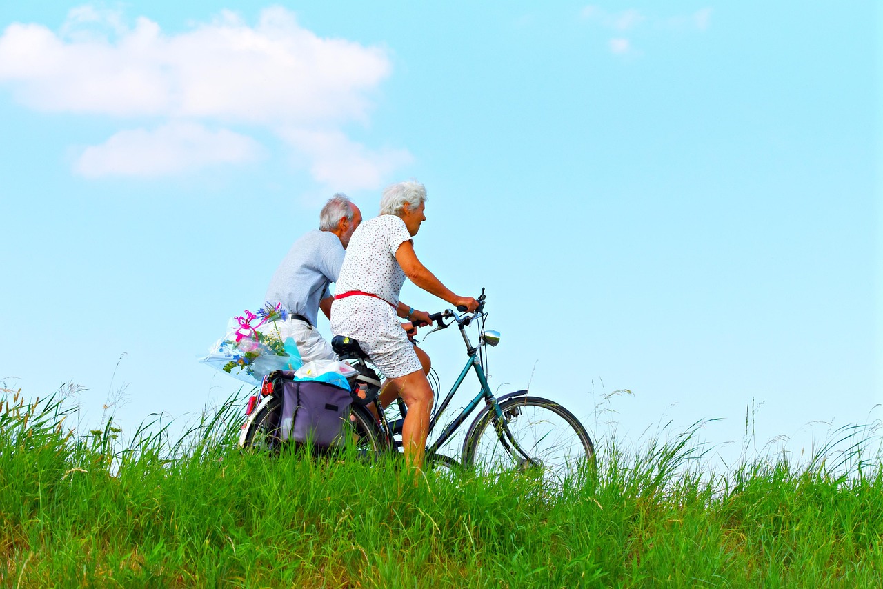 Man cycling outdoors